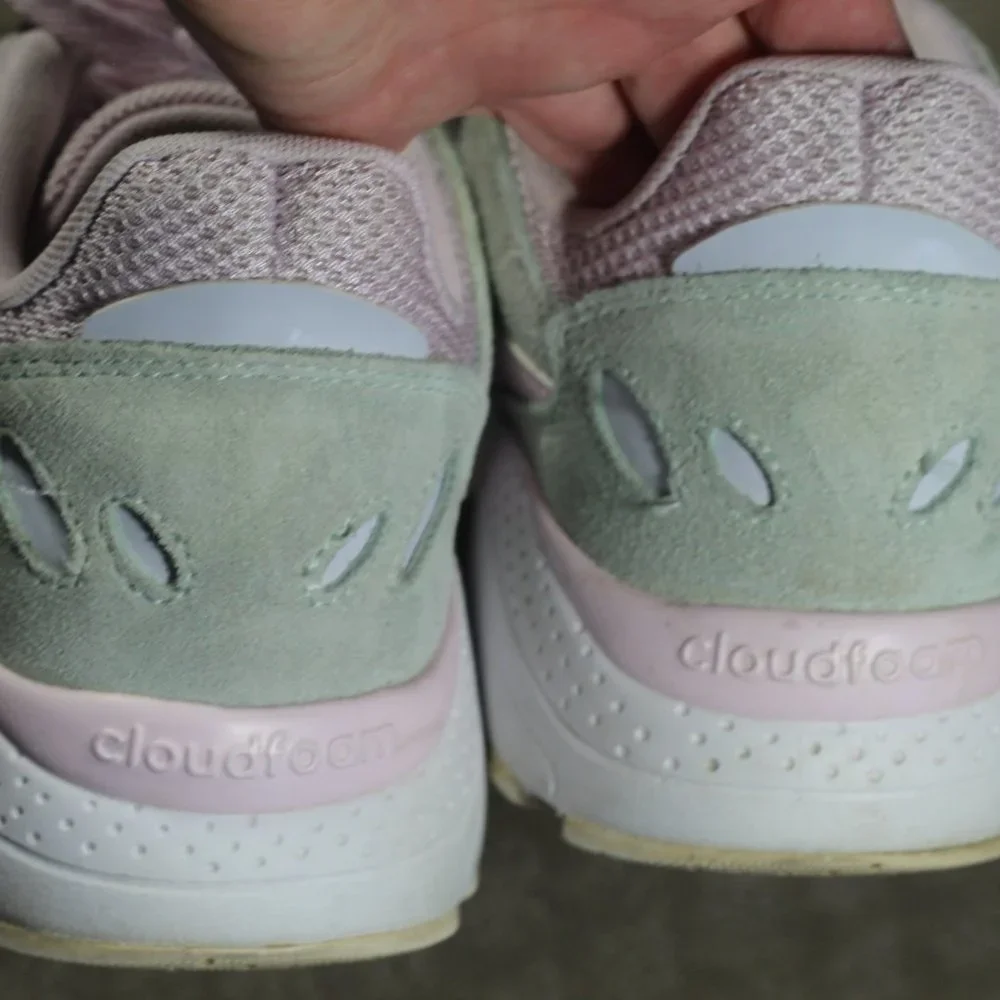 Adidas Cloudfoam  Size 8.5 Light Pink and Grey Athletic Sneakers